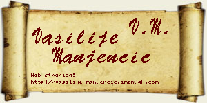 Vasilije Manjenčić vizit kartica